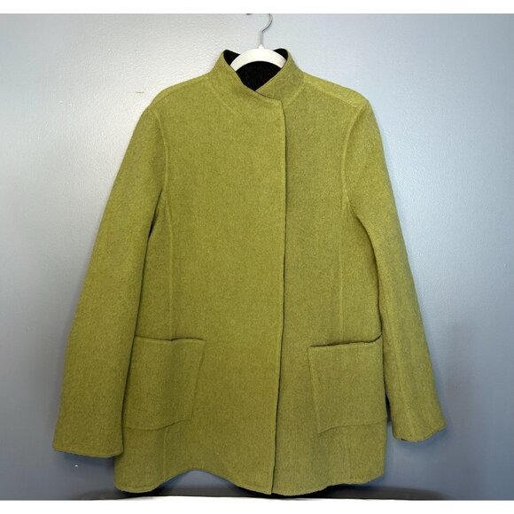 Beyond Threads Alpaca Coat Womens L Gray Green Reversible Wool Artsy Lagenlook - Picture 16 of 16